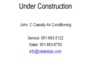 JOHN C. CASSIDY AIR CONDITIONING, INC.